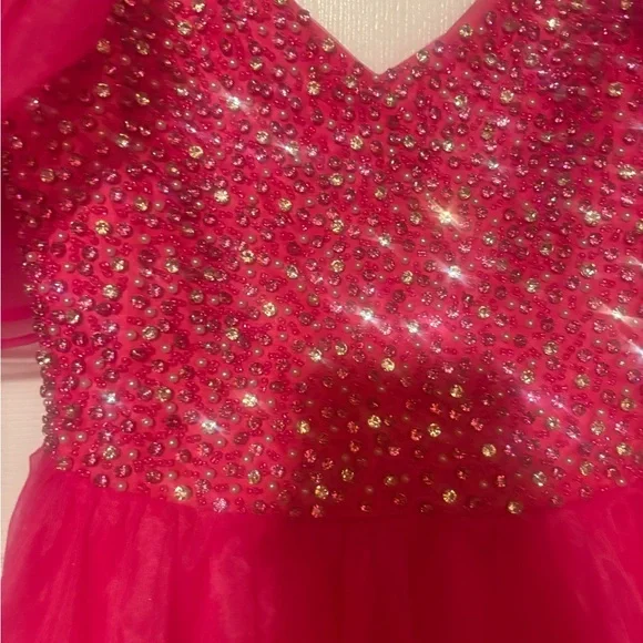 Elegant Kids Red Dress - Picture 3 of 8